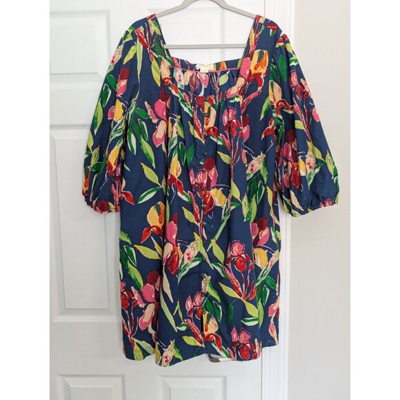 Anthropologie Maeve Women’s XL Tabitha Floral Swing Tunic Button Closure Dress - Picture 3 of 11